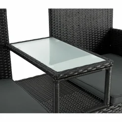 Monaco Polyrattan schwarze Gartenbank