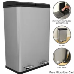 Monstershop Doppel Tretmülleimer - 60 Liter