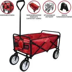 Monstershop Faltbarer Gartenwagen - Red