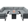 MonsterShop Modulares 8-Sitz Lounge-Set mit Feuerstelle