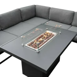 MonsterShop Modulares 8-Sitz Lounge-Set mit Feuerstelle