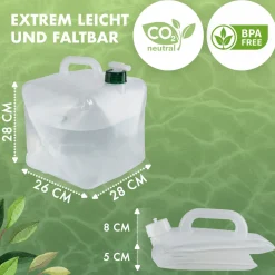 Naturbummler 10 Liter Set von 4 Faltbaren Wasserkanister
