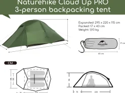 Naturehike Cloud Up 3 PRO Zelt - Weiß