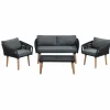Neapal schwarzes Sofa Set Gartenmöbel