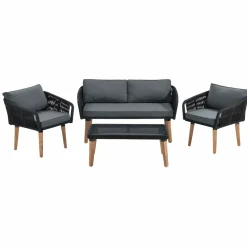 Neapal schwarzes Sofa Set Gartenmöbel