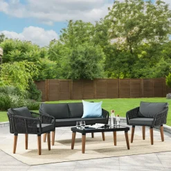 Neapal schwarzes Sofa Set Gartenmöbel