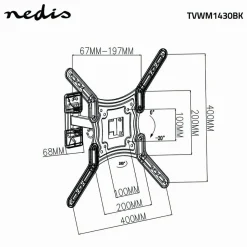 Nedis TVWM1430BK TV-Wandhalterung - 23-55 Zoll