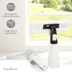 Nedis VCWI230WT Akku-Fenstersauger - Weiss