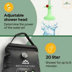 needventure® 20 Liter Campingdusche - Schwarz