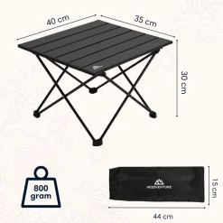 Needventure Tragbarer Campingtisch - 40 x 35 cm