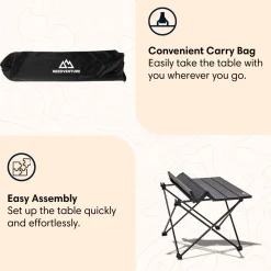 Needventure Tragbarer Campingtisch - 40 x 35 cm