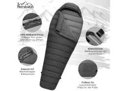 Norskskin Ultralight 800 gr Mumienschlafsack - Rechts