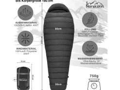 Norskskin Ultralight 800 gr Mumienschlafsack - Links