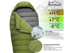 Norskskin Ultralight 900 L Mumienschlafsack - Green