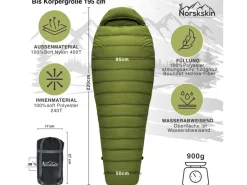 Norskskin Ultralight 900 R Mumienschlafsack - Green