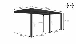 Novum ORION Wall 360 x 530 cm Pergola