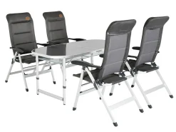 Obelink Cyprus 150 Grey und Corsa Grey Tisch mit Klappstühle