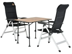 Obelink Outdoor Superlight 100 und Corsa Black Tisch mit Klappstühle