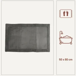 Orange85 50 x 80 cm Polyester Badematte - Grey