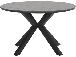 Outdoor Feelings Edson Carbon Black Grey Teak Ø 122 cm Gartentisch
