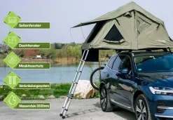 OutdoorU Compact 2 Pers Dachzelt inkl. Dachfenster - Grau