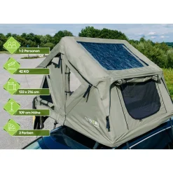 OutdoorU Compact 2 Pers Dachzelt inkl. Dachfenster - Khaki