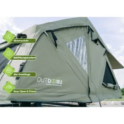 OutdoorU Compact 2 Pers Dachzelt inkl. Dachfenster - Khaki