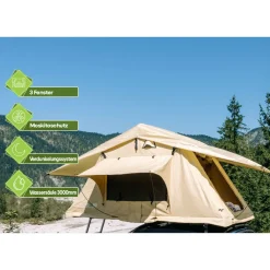 OutdoorU Expedition 3 Pers Dachzelt inkl. Leiter& Cover - Khaki