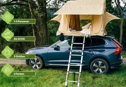OutdoorU Expedition 4 Pers Dachzelt inkl. Leiter & Cover - Grau