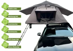 OutdoorU Expedition 4 Pers Dachzelt inkl. Leiter & Cover - Grau