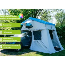 OutdoorU Family Plus 4 Pers Dachzelt inkl. Vorzelt - Nordic Blue