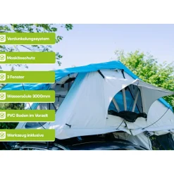 OutdoorU Family Plus 4 Pers Dachzelt inkl. Vorzelt - Nordic Blue