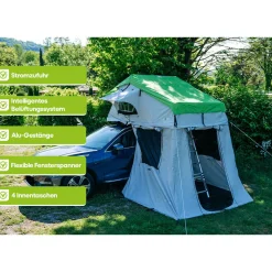 OutdoorU Family Plus 4 Pers Dachzelt inkl. Vorzelt - Nordic Blue