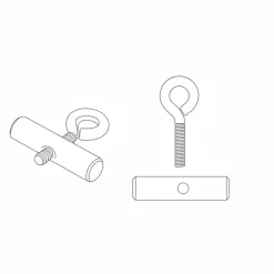 040parts 10 mm Kederstopper mit Ösenschraube - Set von 2