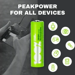 100%PeakPower Set von 12 AA Batterien