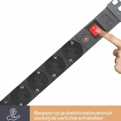 Perel 8-fach Steckdosenleiste mit Schalter - 2,15 Meter