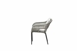 Pescara Dining Stuhl - carbon schwarz - rope Taupe - desert sand
