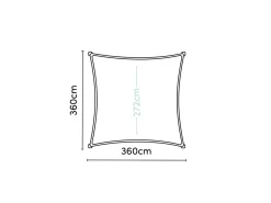 Platinum Coolfit 3,6 x 3,6m quadratisches Sonnensegel - Sand