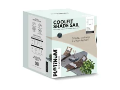 Platinum Coolfit 5x5m quadratisches Sonnensegel - Greige