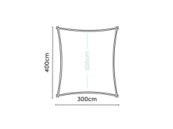 Platinum Coolfit 3x4m Rechteck-Sonnensegel - Schwarz
