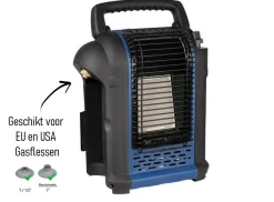 PortaHeatmaster 2000 Watt Gasheizer mit 2 Gasflaschen