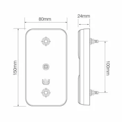 ProPlus 12/24 volt LED Rückleuchte - 4 Funktionen
