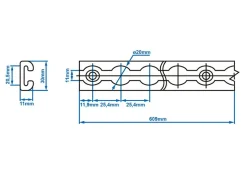 ProPlus Aluminium Zurrschiene - 100 cm