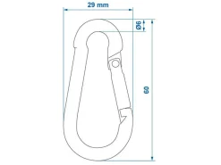 ProPlus Edelstahl Karabinerhaken - 60 mm
