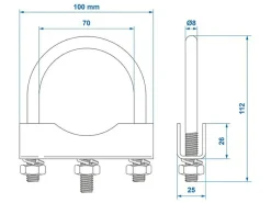ProPlus rund U-Bügel für Bugradklemme