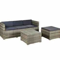 Punta Cana Polyrattan graues Lounge-Set