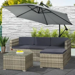 Punta Cana Polyrattan graues Lounge-Set