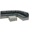 Rattan Modular 7-teiliges Möbelset – Grau