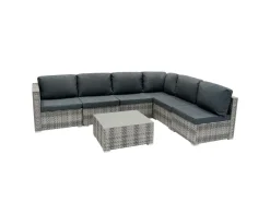 Rattan Modular 7-teiliges Möbelset – Grau