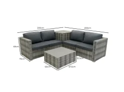 Rattan Modular 6-teiliges Möbelset – Grau